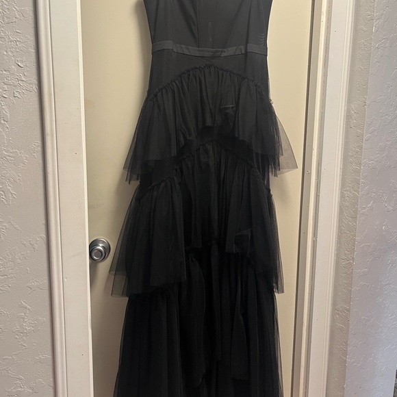 Adam Black Ruffled Tiered Prom Dress - Picture 3 of 5